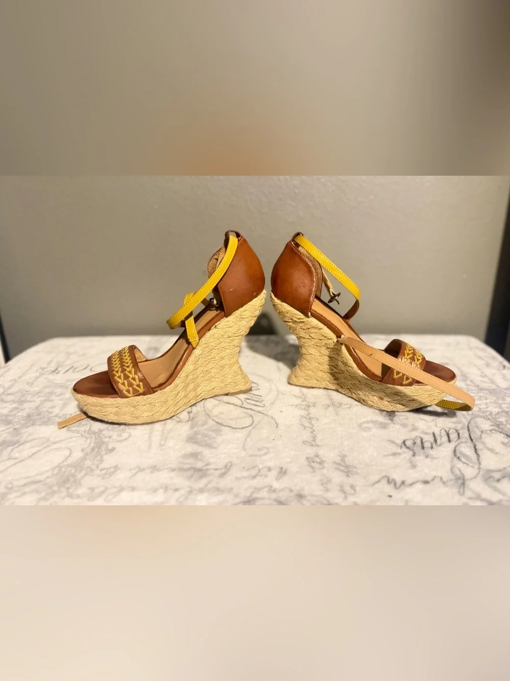 Women’s Braided Espadrille Wedge Sandals in Brown & Tan
